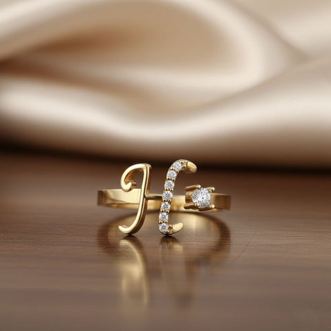 loywisfashion Custom Name Alphabet Ring
