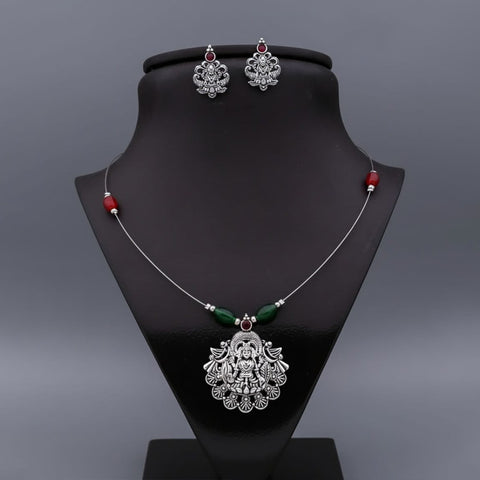loywisfashion Premium Oxidised Silver Necklace Set