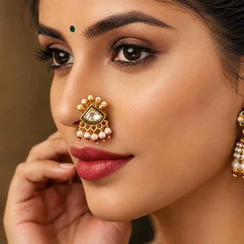 loywisfashion Classic Stone Nose Pin