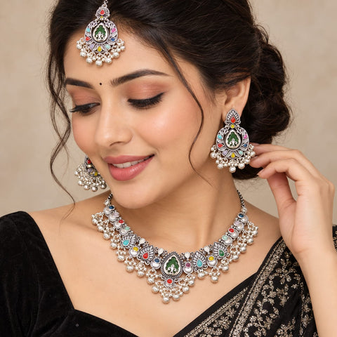 loywisfashion Trendy Oxidised Jewellery Combo