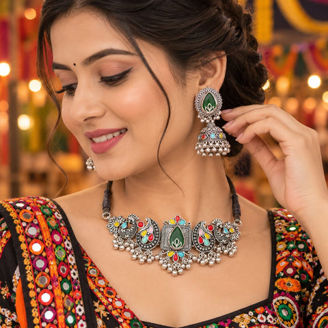 loywisfashion Designer Oxidised Choker Set