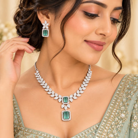 loywisfashion Royal AD Diamond Jewellery Set