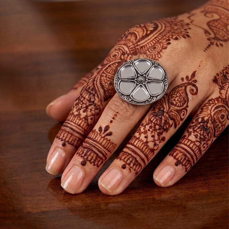 loywisfashion Navratri Special Oxidised Statement Ring