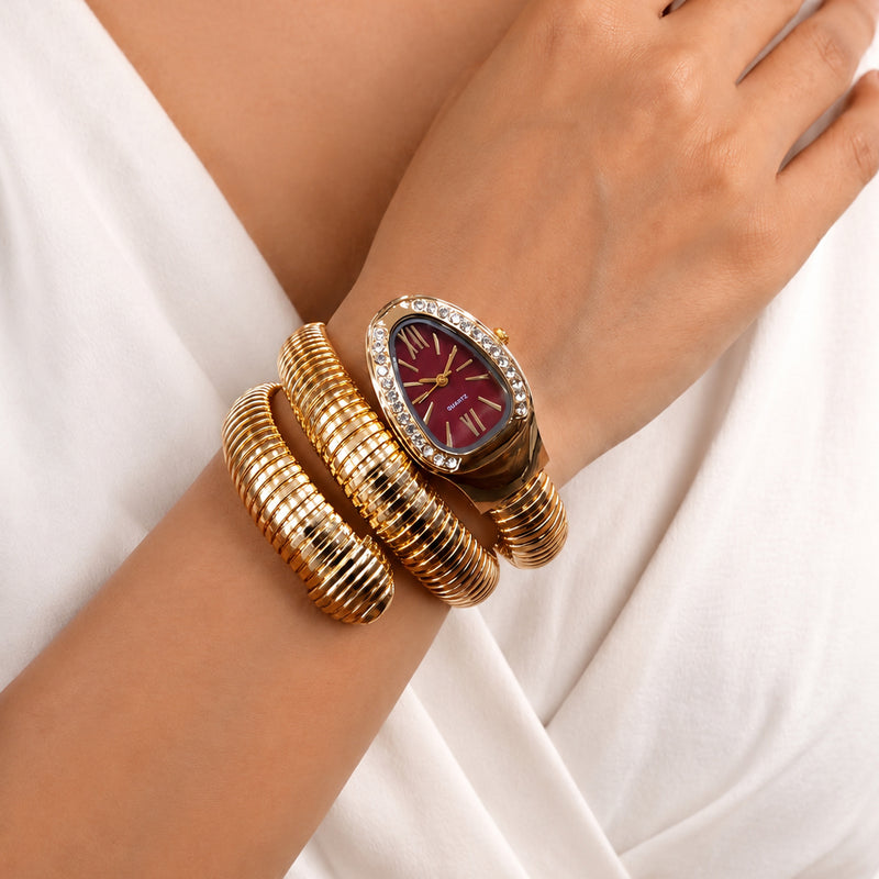 loywisfashion Royal Snake Pattern Diamond Watch