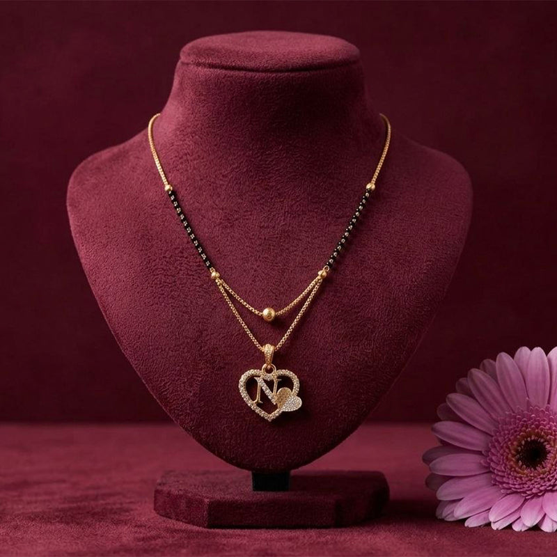 loywisfashion Heart Alphabet Short Mangalsutra