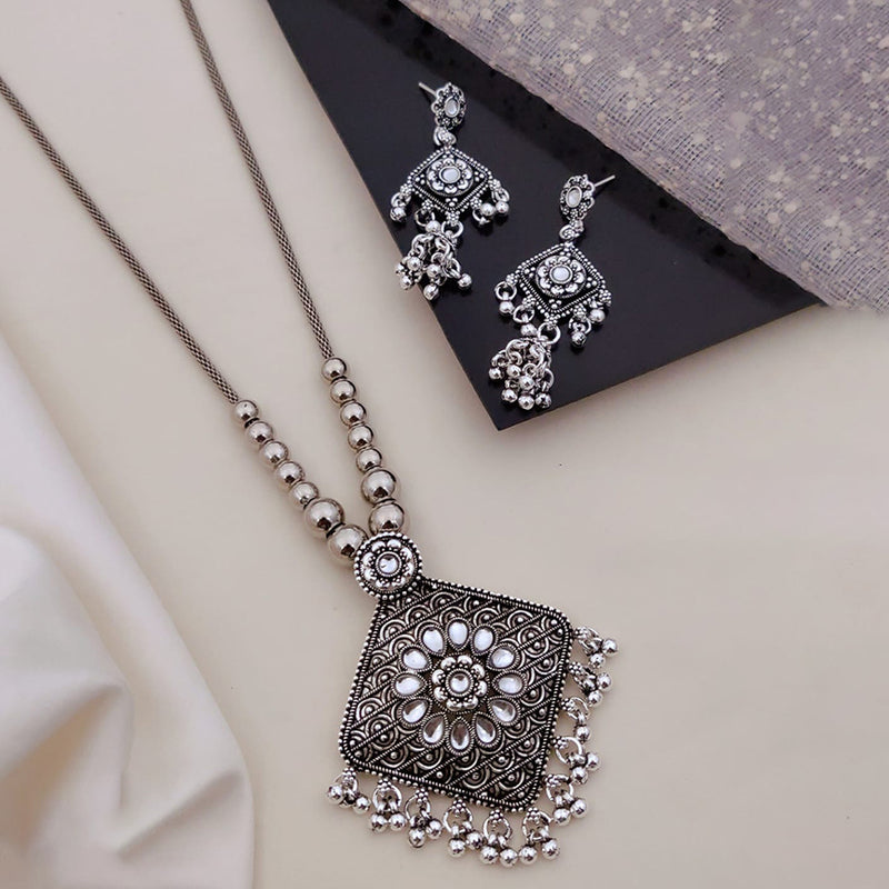 loywisfashion Designer Oxidised Silver Long Necklace Collection