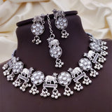 loywisfashion Ethnic Oxidised Silver Choker Jewellery Set