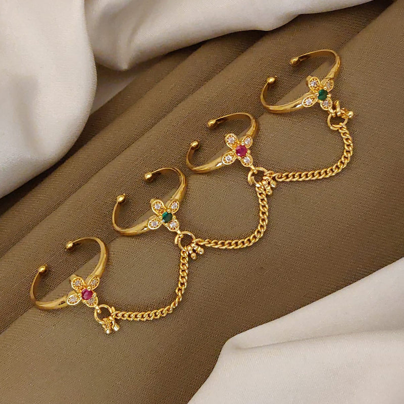 loywishfashion joint fingar ring with flawor