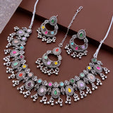 loywisfashion Ethnic Oxidised Silver Jewellery Necklace