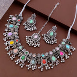 loywisfashion Ethnic Oxidised Silver Jewellery Necklace
