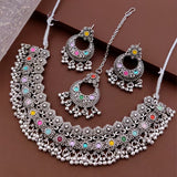 loywisfashion Ethnic Oxidised Silver Jewellery Necklace