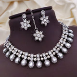 loywisfashion Designer Oxidised Silver Choker Set