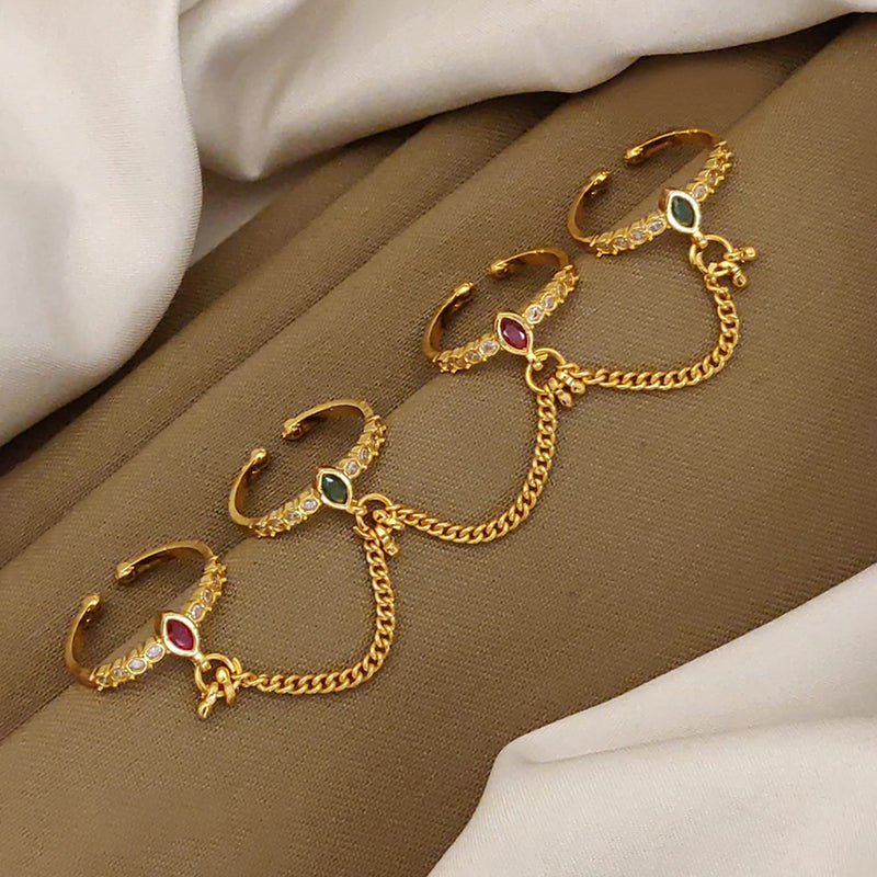 loywisfashion Stylish Four Joint Finger Ring