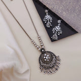 loywisfashion Designer Oxidised Silver Long Necklace Collection