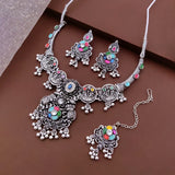 loywisfashion Antique Oxidised Silver Choker Set