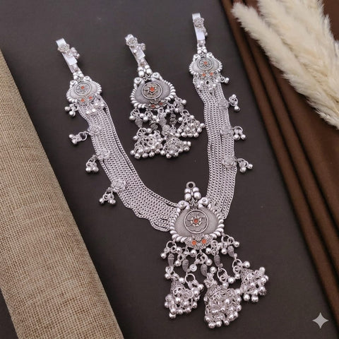 Loywisfashionjewellery Designer Silver Look Oxidised Kandora and Juda Combo