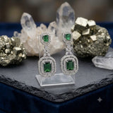 loywisfashion Stylish Green Stone Diamond Earrings