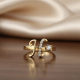 loywisfashion Custom Name Alphabet Ring