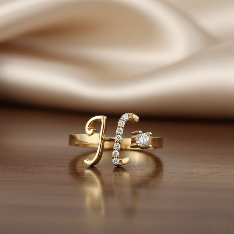 loywisfashion Custom Name Alphabet Ring