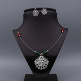 loywisfashion Premium Oxidised Silver Necklace Set