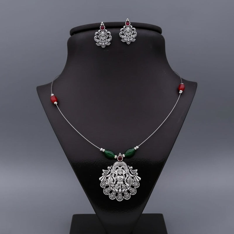 loywisfashion Premium Oxidised Silver Necklace Set