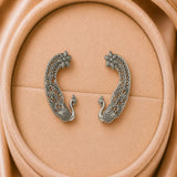 loywisfashion Traditional Oxidised Silver Earrings