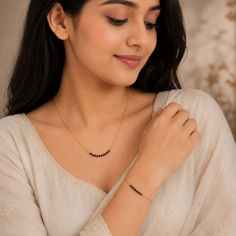 loywisfashion Daily Wear Mangalsutra & Bracelet Set