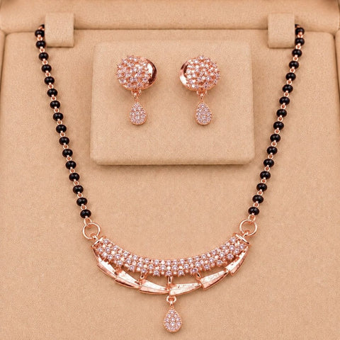 loywisfashion Trendy Rose Gold Mangalsutra