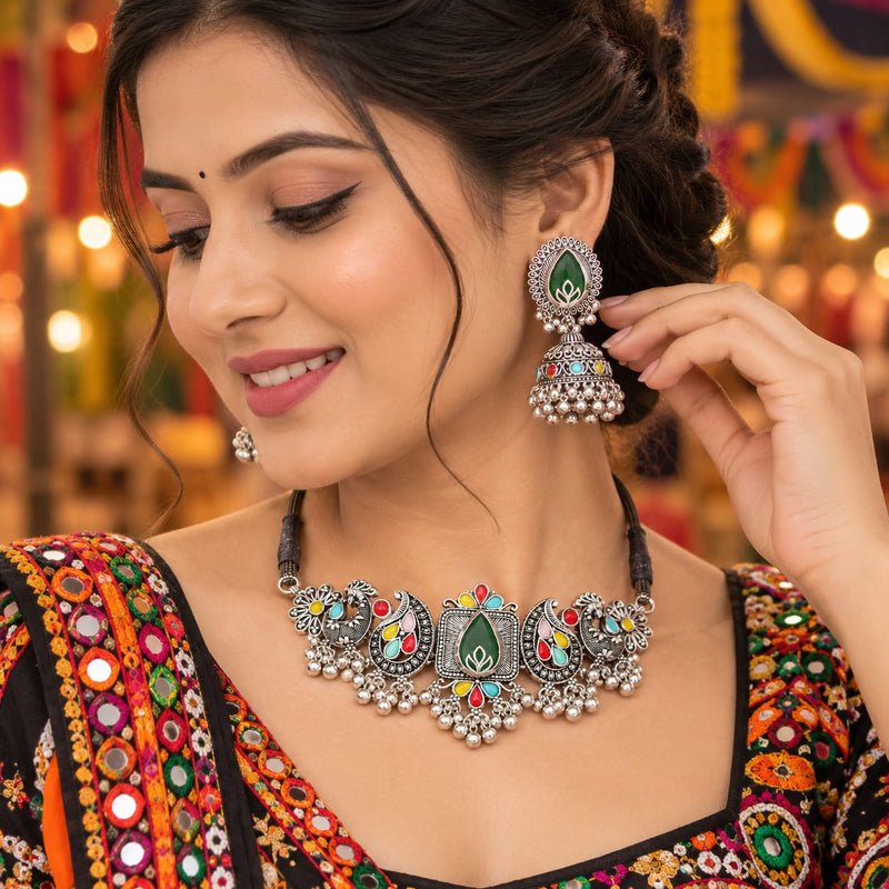 loywisfashion Designer Oxidised Choker Set