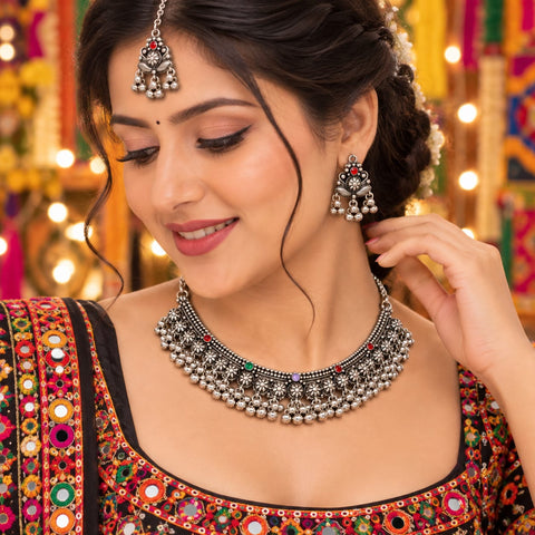 loywisfashion Royal Oxidised Jewellery Set