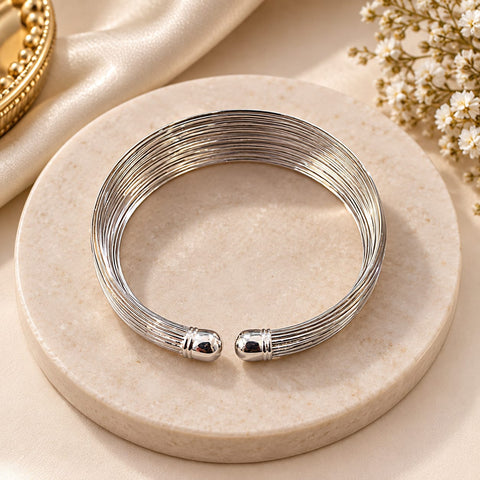 loywisfashion Classic Silver Kada Bracelet