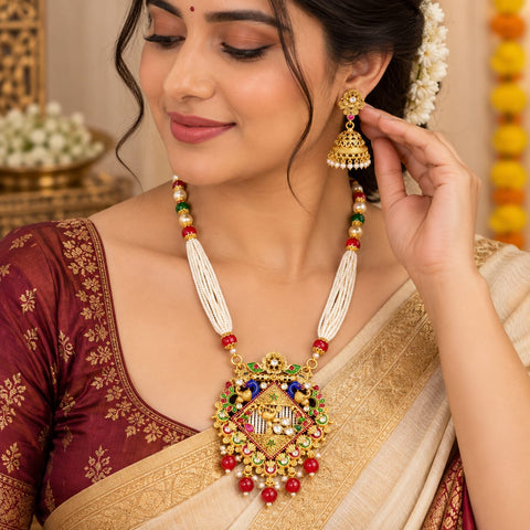 loywisfashion Bridal Rajwadi Long Jewellery Set
