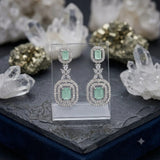 loywisfashion Stylish Green Stone Diamond Earrings