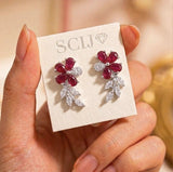 loywisfashion Designer Floral Diamond Earrings