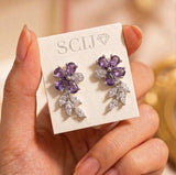 loywisfashion Designer Floral Diamond Earrings