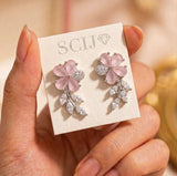 loywisfashion Designer Floral Diamond Earrings