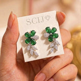 loywisfashion Designer Floral Diamond Earrings