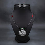 loywisfashion Premium Oxidised Silver Necklace Set