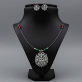 loywisfashion Premium Oxidised Silver Necklace Set