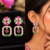 loywisfashion Elegant Flower Diamond Earrings