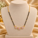 loywisfashion Beautiful Pink Diamond Stone Mangalsutra