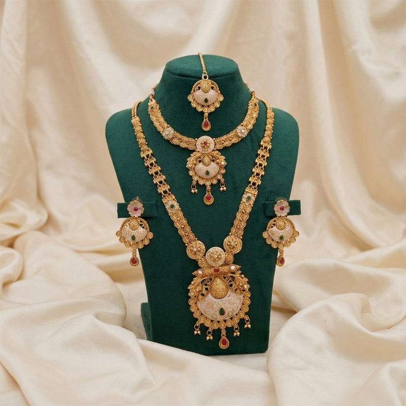 loywisfashion Classy Long Necklace & Earrings Combo