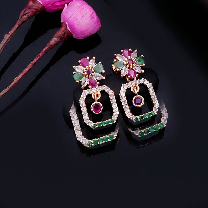 loywisfashion Elegant Flower Diamond Earrings