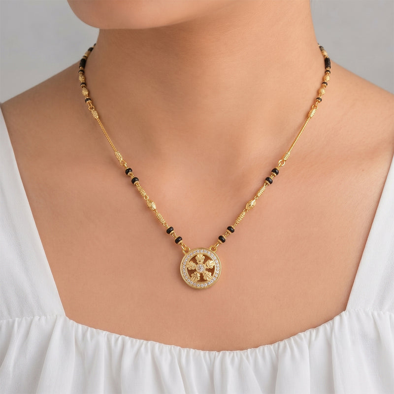 loywisfashion Fancy Round Flower Pendant Mangalsutra