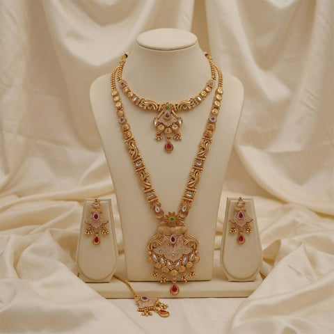 loywisfashion Designer Rajwadi Long Necklace & Earrings Set