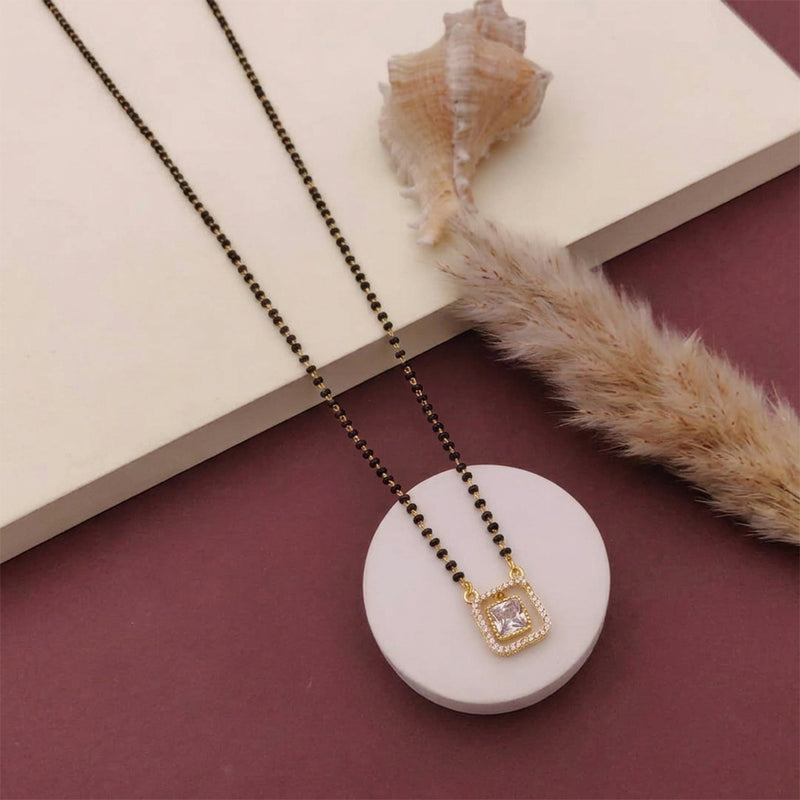 loywisfashion Graceful Square Stone Short Mangalsutra