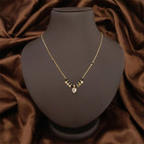 loywisfashion Beautiful Heart Pendant Black Beads Mangalsutra