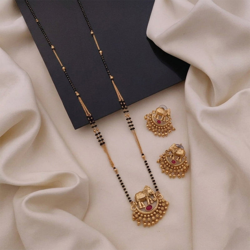 loywisfashion Graceful Elephant Motif Long Mangalsutra