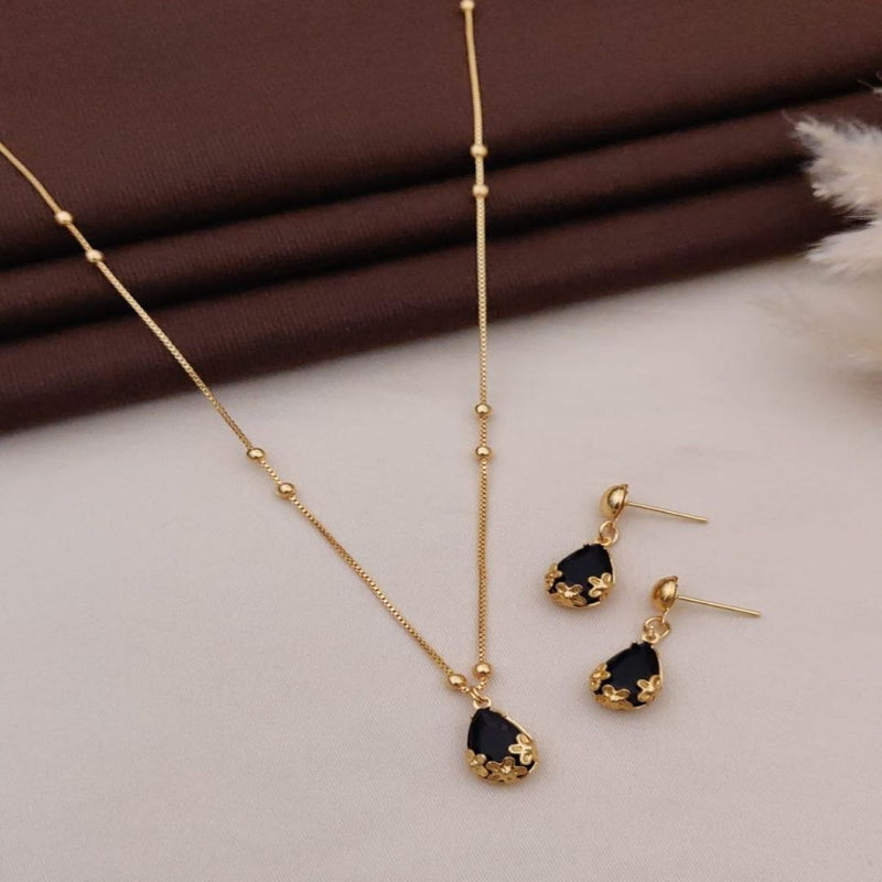 loywisfashion Premium Black Stone Pendant Chain