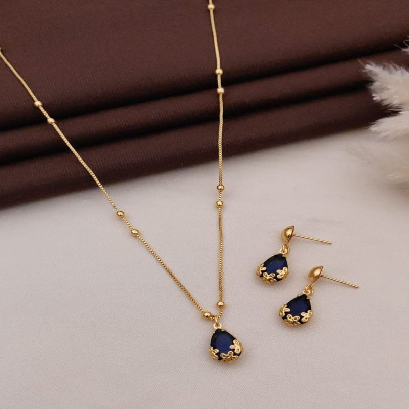 loywisfashion Premium Blue Stone Pendant Chain